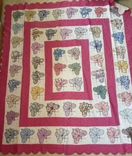 Edredón mariposas vintage 86 X 78 ¿Saco de alimentación reutilizable bordado?