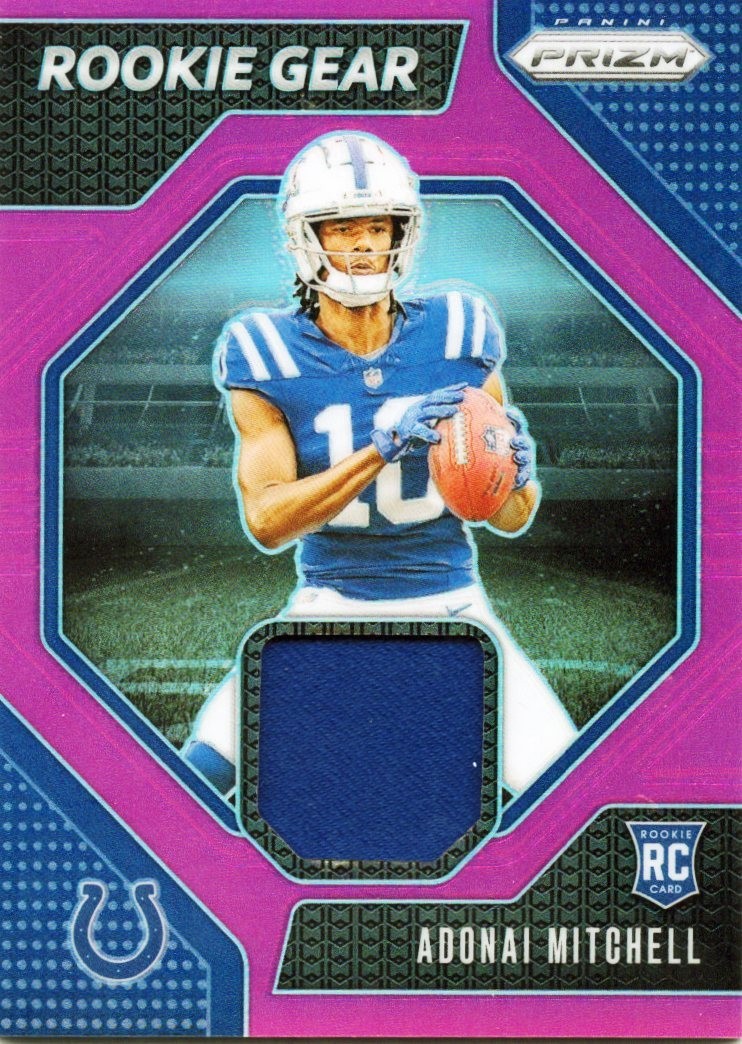 2024 Panini Prizm - Rookie Gear Adonai Mitchell #RG-AML Pink Prizm (MEM, RC)