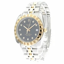 Tudor Classic Date 21013 Yellow Gold Two-tone 10 Diamonds Automatic Men's