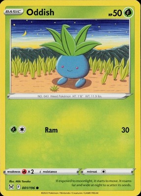 Oddish SWSH11 SWSH11: Lost Origin #001/196 Common NM