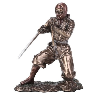Veronese Design 5.875'' Ninja Sword & Scabbard Resin Sculpture, Bronze Finish