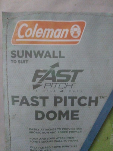 Coleman 1 Grey Sunwall to fit Fast Pitch Dome . Never Used In Carry Bag. Logo - Picture 3 of 5