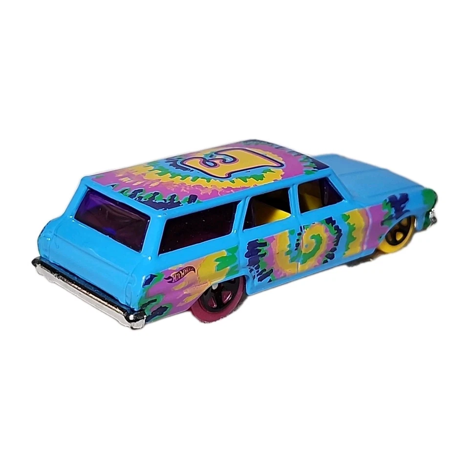 Chevy Nova Wagon 64 Hot Wheels, HW Art Cars 10/10, azul brillante, 1:64, suelto Foto 4 de 4