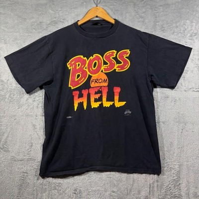 Vintage 1989 Matt Groening Boss From Hell Changes Black T-Shirt XL Mens