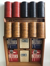 Vintage 1946 Bakelite Catalin Poker Chips Cards Butterscotch Red Blue Marbled