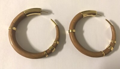 Aurelie Bidermann Creolen 18K vergoldet Hainbuchenholz Connie Island