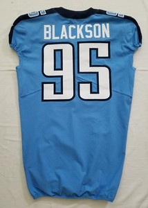 Details About 95 Angelo Blackson Of Tennessee Titans Nfl Locker Room Game Issued Jersey