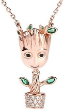 Groot Character Goldtone Metal Pendant Necklace