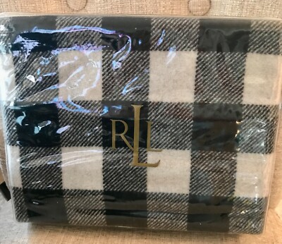 NIP VHTF RALPH LAUREN WINTER COTTAGE CHECK KING SHAM(1) 100% WOOL ~ CREAM/BLK