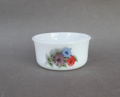 Ramequin Arcopal moule en verre décor fleurs vintage - Photo 1/4