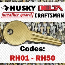 Tool Box Key for Husky Delta Weather Guard Craftsman Code RH01 - RH50