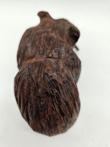 Hand Carved Grizzly Bear With Fish Wooden Figure Primitive Rustic Country Lake - Picture 5 of 10