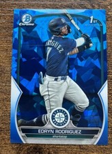 2023 Bowman Chrome 1st Sapphire Edryn Rodriguez Seattle Mariners #BCP-185 SP QTY