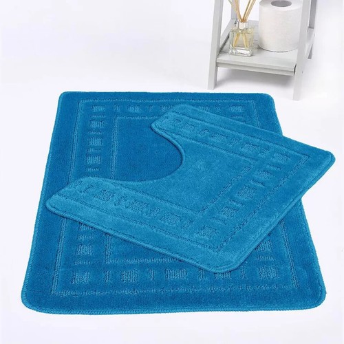 DIEM Bath Mat Pedestal MAT 2 PIECE Water Absorbent Non Slip Bathroom