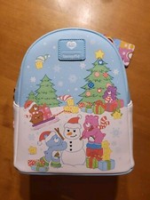 Mini Mochila Bolsa para Libros Loungefly Care Bears Diversión Navidad Bastón de Caramelo Rayas