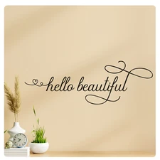 Hello Beautiful Inspirational Wall Decal Sticker Quote Home Vinyl Decor