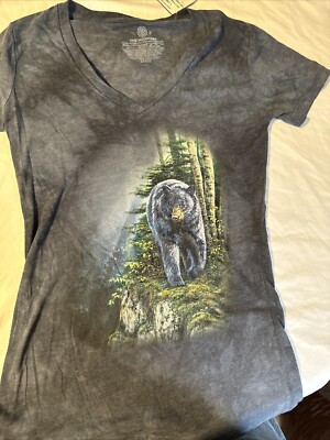 Rocky Outcrop Bear Mountain T Shirt Woman s V Neck Large Brand New