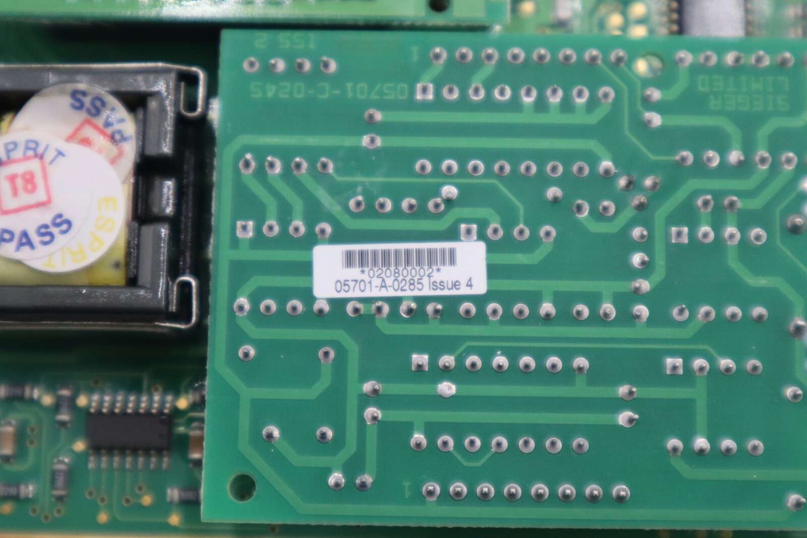 Sieger Limited 05701-C-0241 ISS.6 / 05701-A-0281 ISS.9 CONTROL CARD STOCK 5438