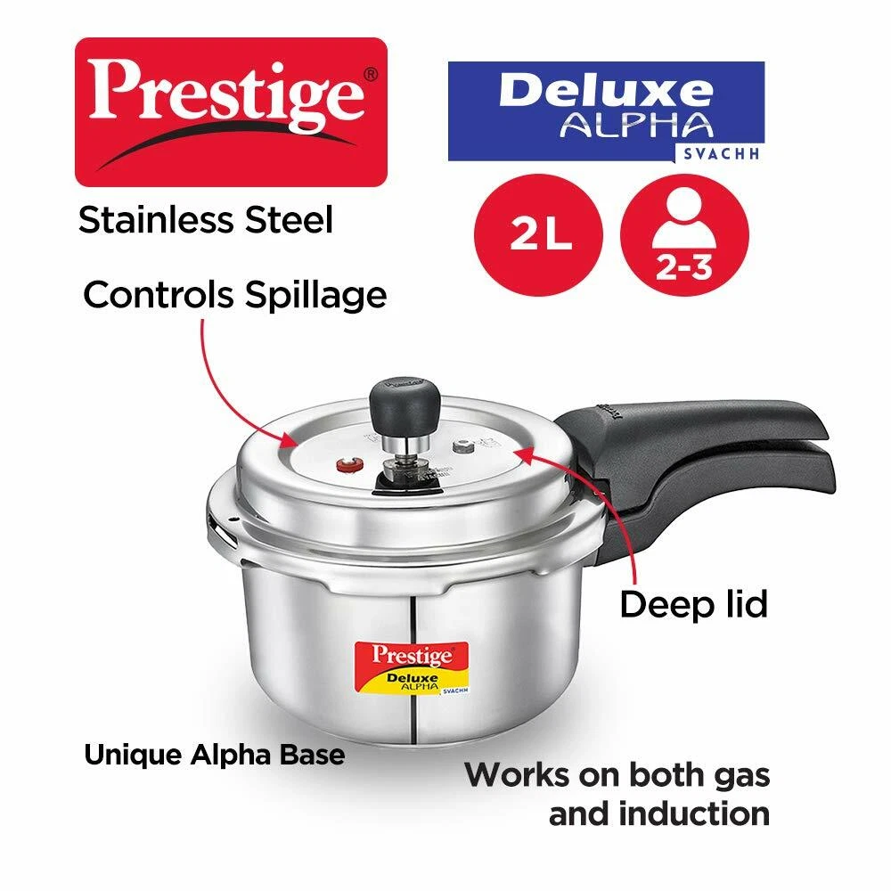Prestige Deluxe Alpha Svachh Stainless Steel 2 Liter Pressure
