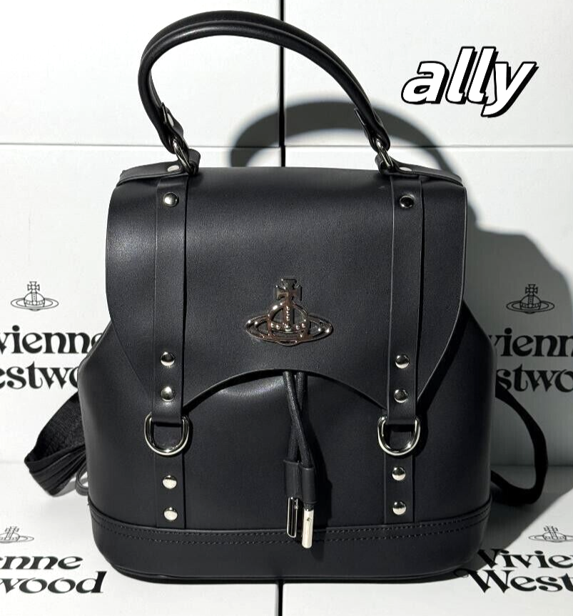 Vivienne Westwood ブラックハンドバッグ リュック Vivienne Westwood Backpack Black Leather Small Drawstring