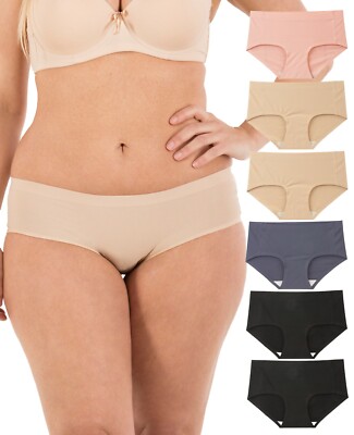 Barbra Seamless No-Show Womens Bikini Underwear Small to Plus Size Multi-Pack
