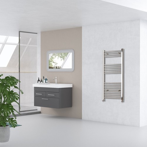 Bathroom Straight Curved Heated Towel Rail Radiator Chrome Black Ladder Warmer - Picture 64 of 206