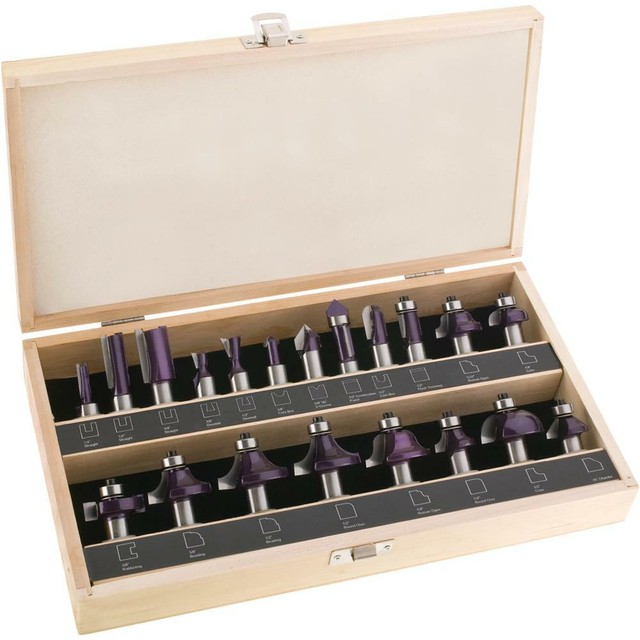 Grizzly H5555 Router Bit 20 pc. Set, 1/2" Shank | eBay