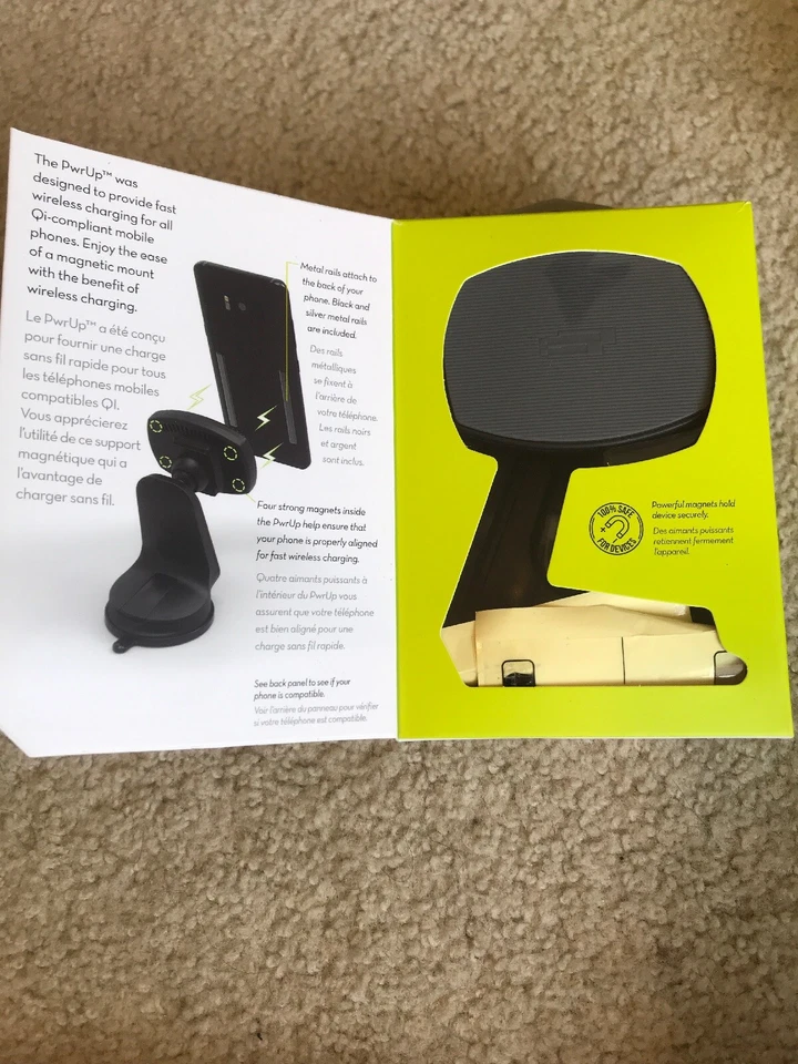 Bracketron PwrUp магнит крепление быстрый беспроводной автомобильный держатель зарядное устройство - открытая коробка! - Изображение 4 из 4