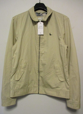Jack Wills Ripley Jacke Herren Small Stone Creme Bomber Mod Indie 603192-04 Neu mit Etikett