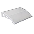 40-Inch Wide Outdoor Window Awning - PC Hollow Sheet Canopy - Silver & Gray