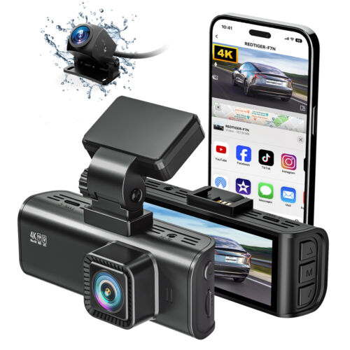 HONEST 4K Dash Camera Front and Rear Dashcam Built-in WiFi & GPS - Picture 1 of 8
