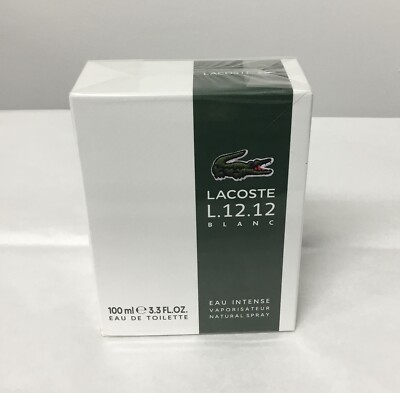 LACOSTE L.12.12 BLANC INTENSE by Lacoste | Men s 3.3 Oz Eau de Toilette | SEALED