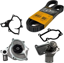 Coolant Thermostat + Water Pump + Gaskets + Belt Kit for Porsche 996 911 Boxster