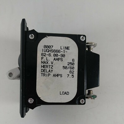 AIRPAX IUGHS666-1-62-6 BRAND NEW 3 POLE  CIRCUIT BREAKER N.O.S
