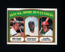 1972 Topps NL HR Leaders (Stargell, Aaron, May) HOF #89 EX-MT