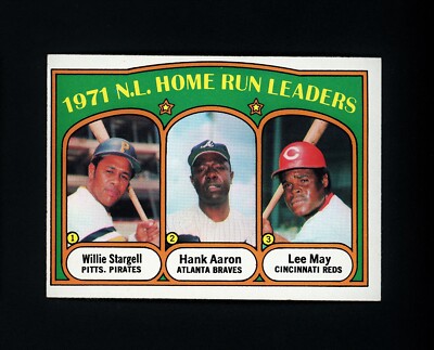 1972 Topps NL HR Leaders (Stargell, Aaron, May) HOF #89 EX-MT