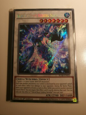 YUGIOH!! Glacial Beast Iceberg Narwhal BLAR-EN033! Secret Rare! Near Mint! 1st..
