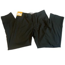 NWT Mens Haggar Premium Stretch Black Suit Pant with Shirt Gripper Size 36" 32"