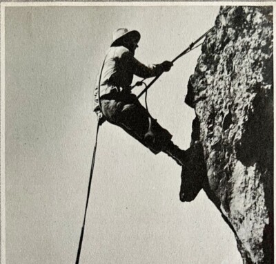 1937 Peasants Work and Skiing On the Alps Print Mountaineering History DWN8B