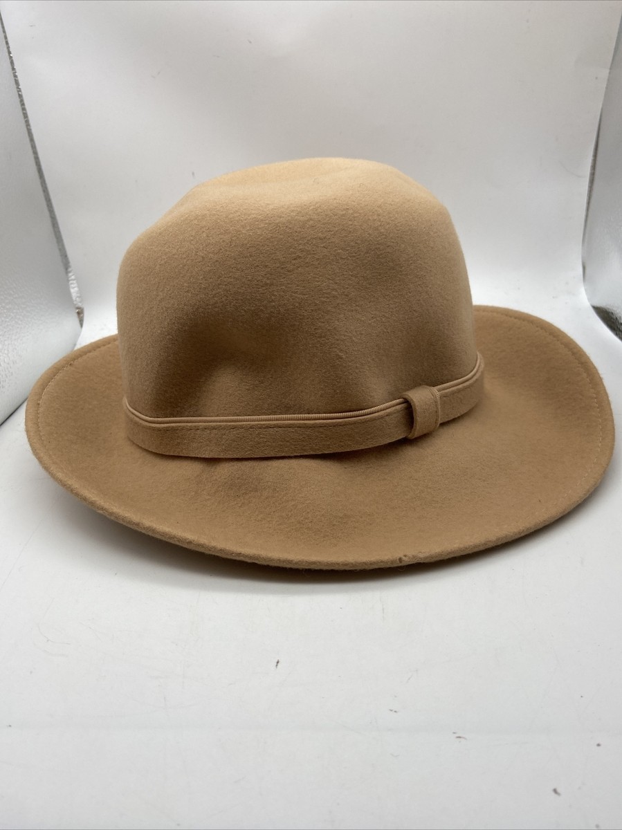 Vintage Geo Bellman Tan With Ribbon Doeskin Felt Wool Bowler Hat