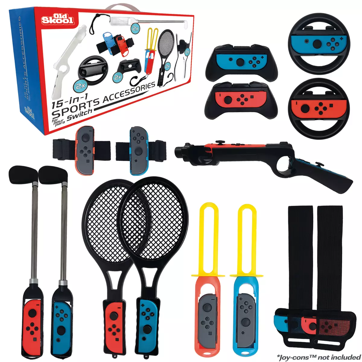 Switch Sports Accessories Bundle - 15 in 1 Kit for Nintendo Switch