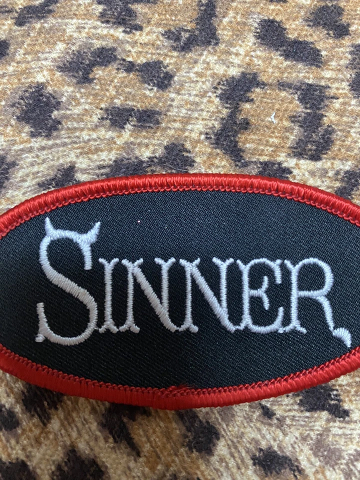 Sinner Devil embroidered iron-on name-tag Patch - Image 2 of 3
