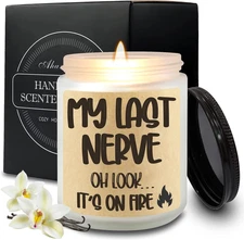 Funny Scented Jar Candle, Candle Gifts for Women - My Last Nerve Candle - Humoro
