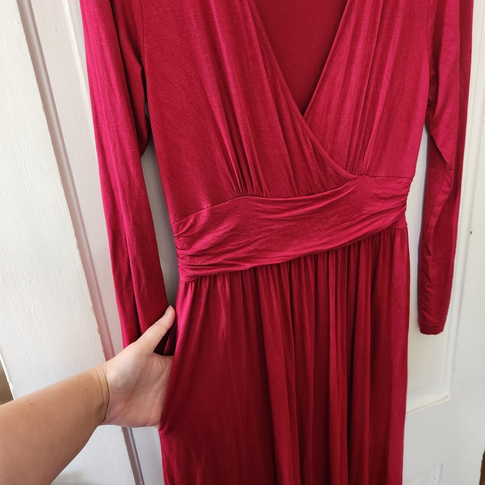 Ouges Women's Longsleeve Red Dress With Pockets B… - image 3