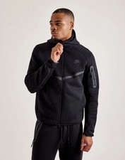 Nike Men's Tech Fleece Jacket Hooded full Black Size S NEW WITH TA GS 