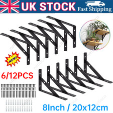 6/12X Heavy Duty Stainless Steel L Shaped Wall Mounted Shelf Brackets Support UK