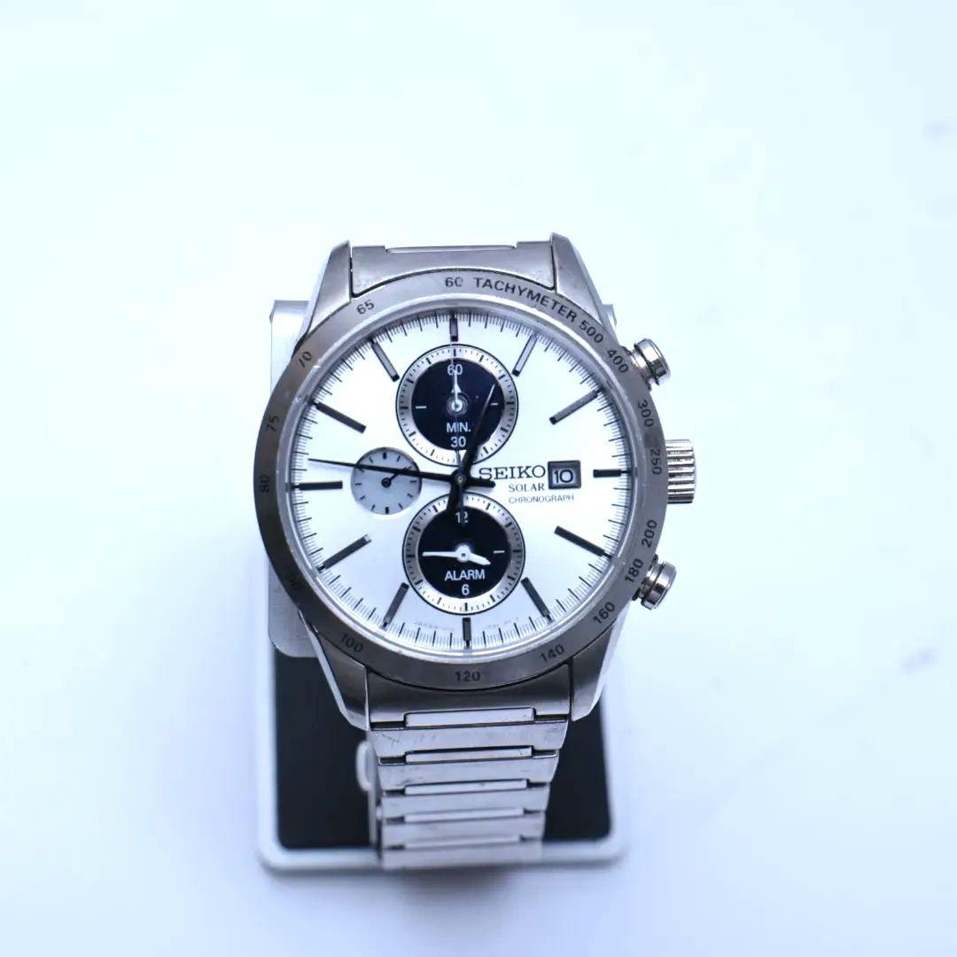 SEIKO SOLAR CHRONOGRAPH V172-0AP0腕時計 SEIKO SOLAR CHRONOGRAPH Watch V172 0AP0 From Japan - Gem