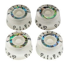 Musiclily Pro 4Pcs White Imperial Inch Abalone Top Guitar Knobs For US Les Paul