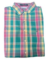 GANT Spring Green Malibu Poplin Check Button Down Shirt 399732 Size Medium