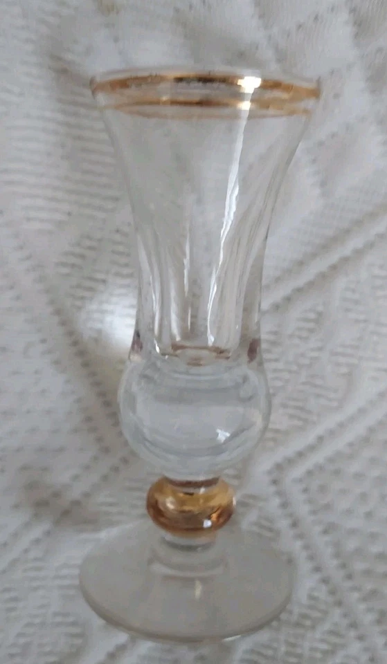 4 VERRES à LIQUEUR de BISTROT, ANCIENS, sur PIED, Forme allongée - Photo 2/4